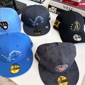 NWT New Era Blue Grey Black Baseball Caps